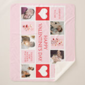 バレンタインパーソナライズされたの写真コラージュ シェルパブランケット (正面)