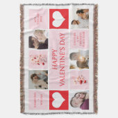 バレンタインパーソナライズされたの写真コラージュ スローブランケット (正面縦)