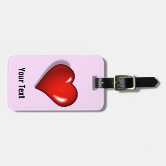 バレンタインパーソナライズされたハートタグ ラゲッジタグ (正面横)