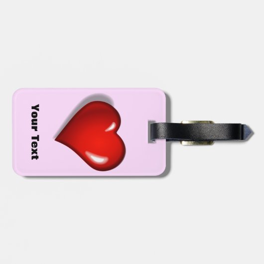 バレンタインパーソナライズされたハートタグ ラゲッジタグ (裏面横)