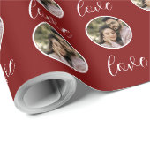 バレンタインパーソナライズされたラブカスタム写真 ラッピングペーパー (ロールコーナー)