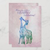 バレンタインパーティの招待状ギラフェスアート 招待状 (正面/裏面)