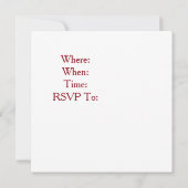 バレンタインパーティの招待状赤いハートデザイン 招待状 (裏面)