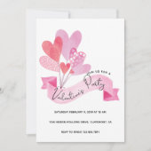 バレンタインパーティの招待状 セーブザデート (正面)