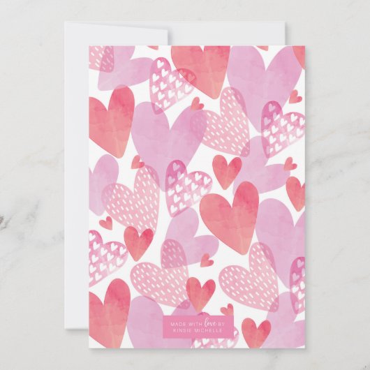 バレンタインパーティの招待状 セーブザデート (裏面)