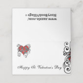 バレンタインパーティの招待状 プレイスカード (外部開封)