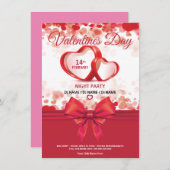 バレンタインパーティの招待状 招待状 (正面/裏面)