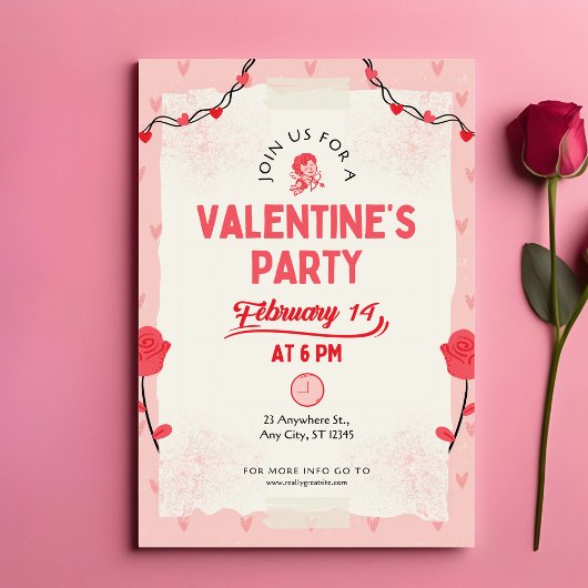 バレンタインパーティーにご参加ください ノートカード