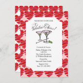 バレンタインパーティーのカクテル 招待状 (正面/裏面)