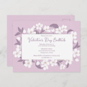 バレンタインパーティーカクテルピンクフローラ招待状 ポストカード (正面/裏面)