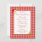 バレンタインパーティーデイジースモール招待状 招待状 (裏面)