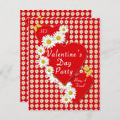 バレンタインパーティーデイジースモール招待状 招待状 (正面/裏面)