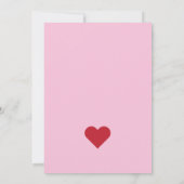 バレンタインパーティーピンクティール（緑がかった色）フレストライプのームパーティー 招待状 (裏面)