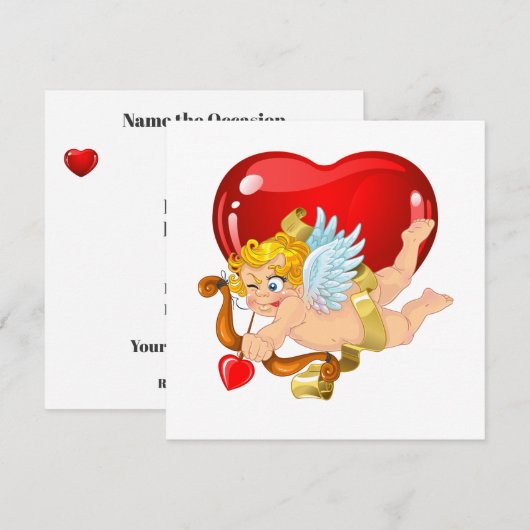 バレンタインパーティー招待状 招待状 (正面/裏面)