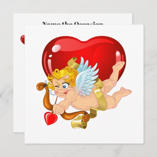 バレンタインパーティー招待 招待状 (正面/裏面)