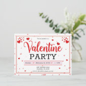 バレンタインパーティー バレンタインデーのハート 赤 招待状 (スタンド正面)
