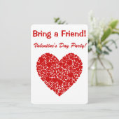 バレンタインパーティー – 友達を連れて来る! – レイシー赤いハート 招待状 (スタンド正面)