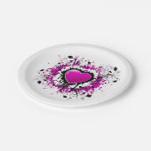 バレンタインパープルハート ペーパープレート (アングル)