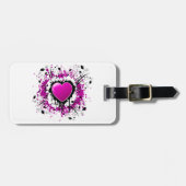 バレンタインパープルハート ラゲッジタグ (正面横)