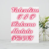 バレンタインヒント:ハクナマタタおもしろい文字アートプリント (スタンド正面)