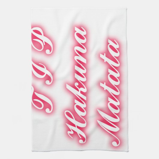 バレンタインヒント:ハクナマタタおもしろい文字アートプリント キッチンタオル (縦)