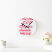 バレンタインヒント:ハクナマタタおもしろい文字アートプリント ラウンド壁時計 (ホーム)