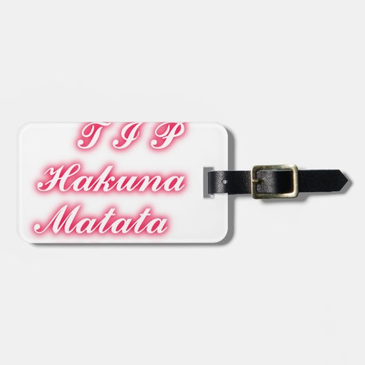 バレンタインヒント:ハクナマタタおもしろい文字アートプリント ラゲッジタグ (正面横)