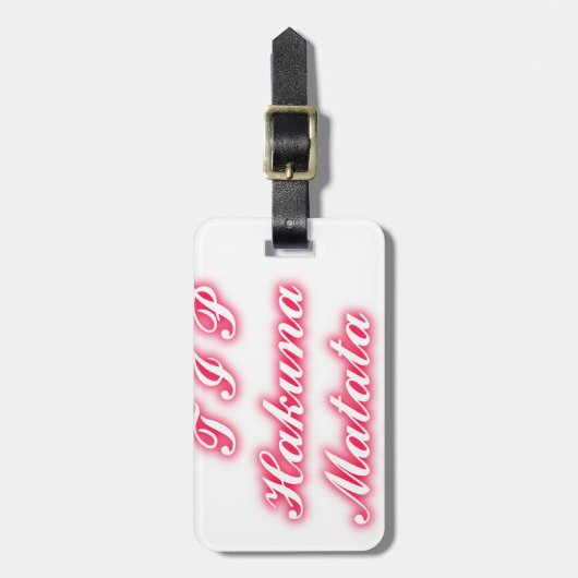 バレンタインヒント:ハクナマタタおもしろい文字アートプリント ラゲッジタグ (正面縦)