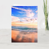 バレンタインビーチバルーンウォーターカラー虹色の猫 カード (裏面)