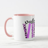 バレンタインビーブパープルピンクブラックアニマルプリント マグカップ (左)