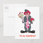 バレンタインピエロ(花とチョコレート) シーズンポストカード (正面/裏面)