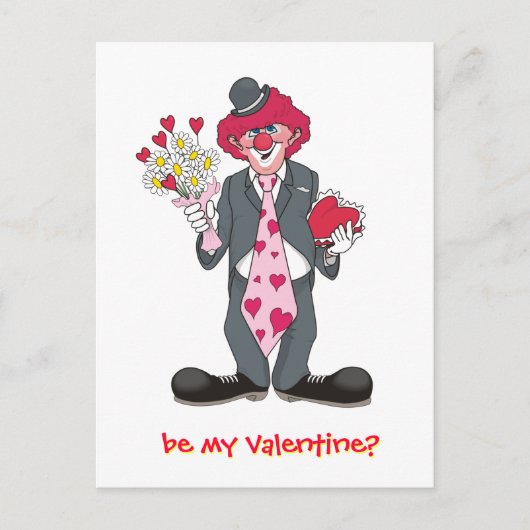 バレンタインピエロ(花とチョコレート) シーズンポストカード (正面)