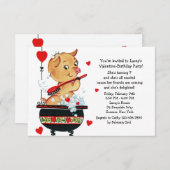 バレンタインピグレット招待状 招待状 (正面/裏面)