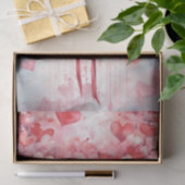 バレンタインピンクと赤いハートとリボン 薄葉紙 (ギフト)