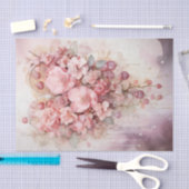 バレンタインピンクと赤いハート花花束 薄葉紙 (クラフト)