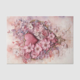 バレンタインピンクと赤いハート花花束 薄葉紙