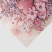 バレンタインピンクと赤いハート花花束 薄葉紙 (詳細)