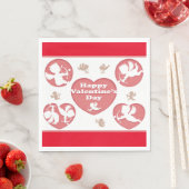 バレンタインピンクのキューピッド スタンダードランチョンナプキン (インサイチュ)