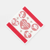 バレンタインピンクのキューピッド スタンダードランチョンナプキン (角)