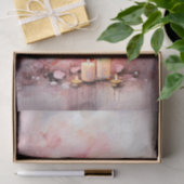 バレンタインピンクのハートとろうそく 薄葉紙 (ギフト)