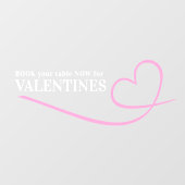 バレンタインピンクのハートカスタム文字 ウィンドウサイン (シート)