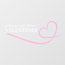 バレンタインピンクのハートカスタム文字 ウィンドウサイン