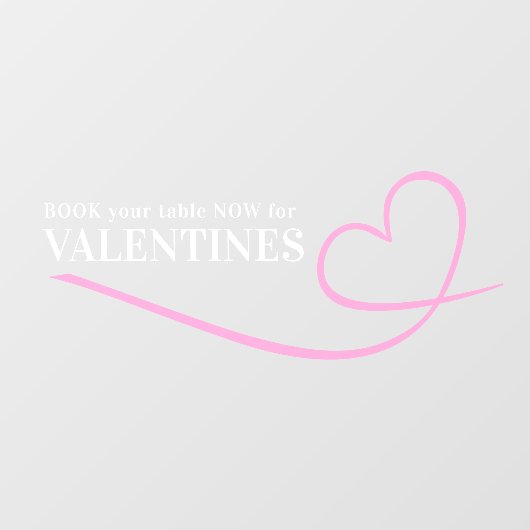 バレンタインピンクのハートカスタム文字 ウィンドウサイン (シート)