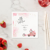 バレンタインピンクのベビーガールシャワー スタンダードカクテルナプキン (インサイチュ)