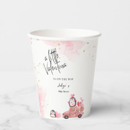 バレンタインピンクのベビーガールシャワー 紙コップ