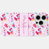 バレンタインピンクのラブレターのパターエレガントン名 Case-Mate iPhoneケース (裏面 (横))