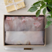 バレンタインピンクの花2羽の白い白鳥 薄葉紙 (ギフト)