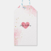 バレンタインピンクの赤ちゃん女の子のシャワーの招待状 ギフトタグ (裏面)