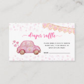 バレンタインピンクカースイートおむつラッフル エンクロージャーカード (正面)