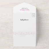 バレンタインピンクカースウィートアートベビー オールインワン招待状 (外側)